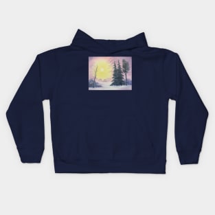 Tranquil Dawn (pink) Kids Hoodie